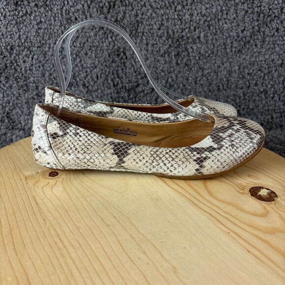 Born Adour Ballet Flats Womens 7 Leather Snakeskin Print Casual Comfort Shoes - Picture 4 of 11